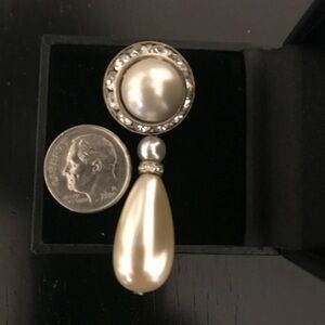 Faux Pearl And Crystal Earrings